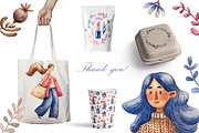 Cute Girls - Watercolor Clip Art Set, a Person Illustration by Mashamashastu (Thumbnail 12 of 12)