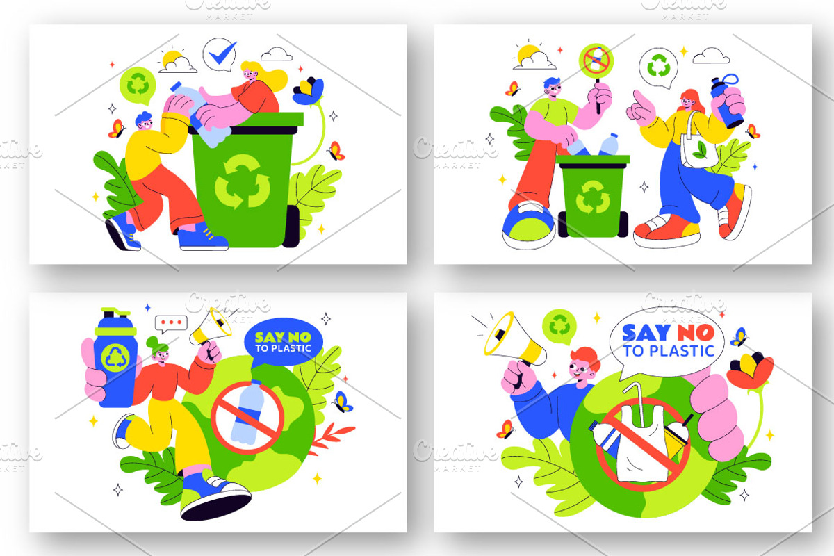 10 Plastic Waste Reduction, a Person Illustration by denayunebgt (Photo 3 of 4)