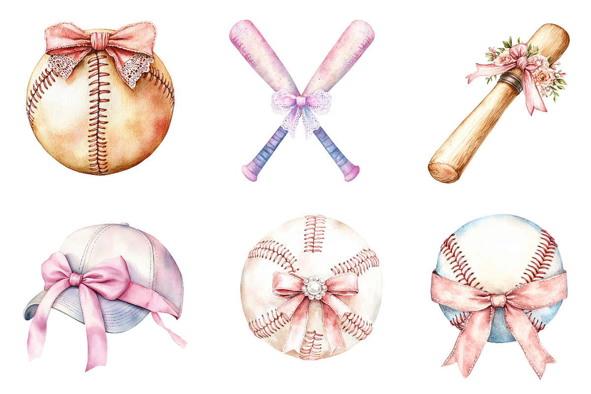 Baseball & Softball Coquette Bow, an Illustration by CreationArt (Photo 4 of 5)