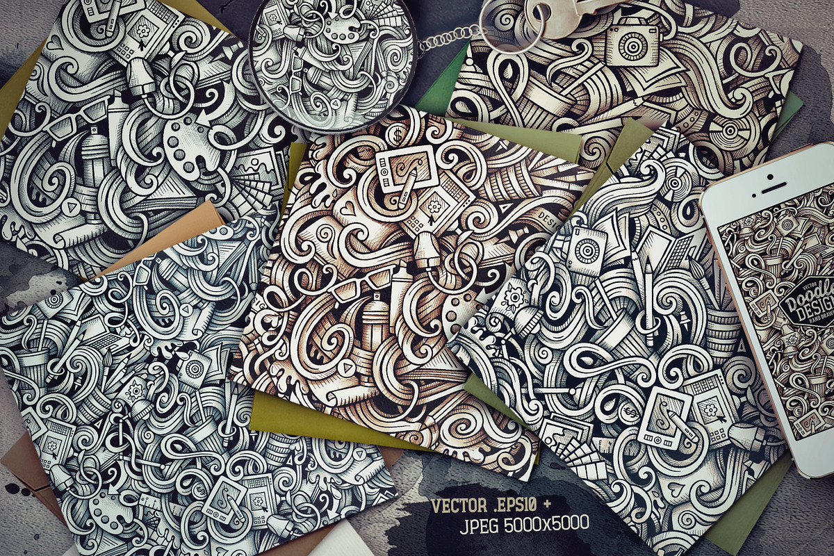 Design Graphics Doodles Patterns, an Object Illustration by BALABOLKA (Photo 2 of 6)