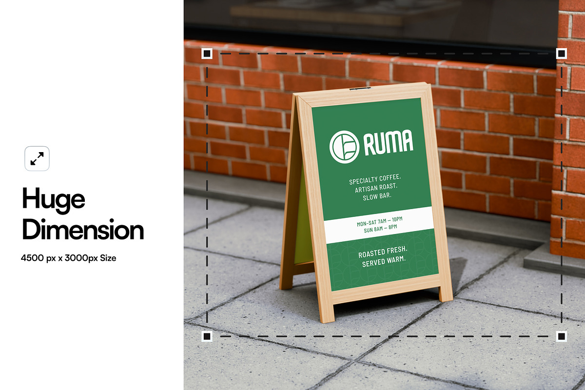 Restaurant Sign Board Mockup, a Product Mockup by SLAB! Design (Photo 2 of 6)