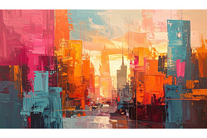 colorful abstract cityscape at, an Abstract Photo by Igor Tichonow