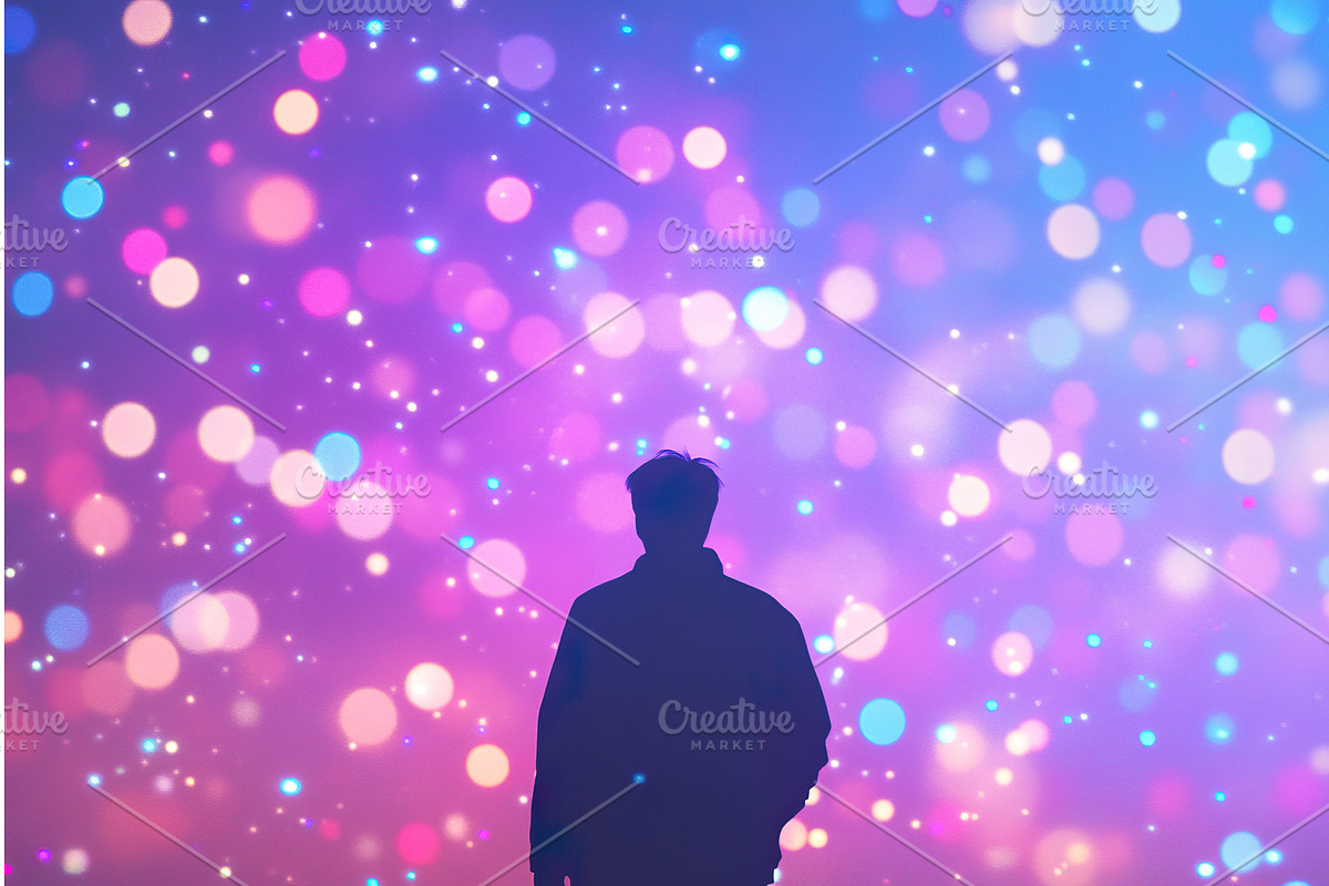 Silhouette of a Person Gazing at, a Texture Illustration by Lermont51