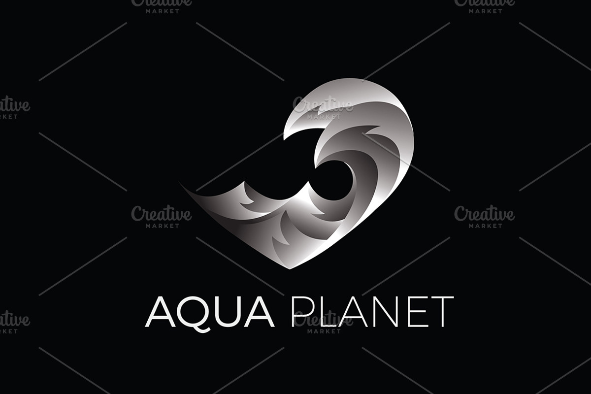 Aqua logo template with waves, a Branding & Logo Template by MaryHat Shop (Photo 5 of 8)