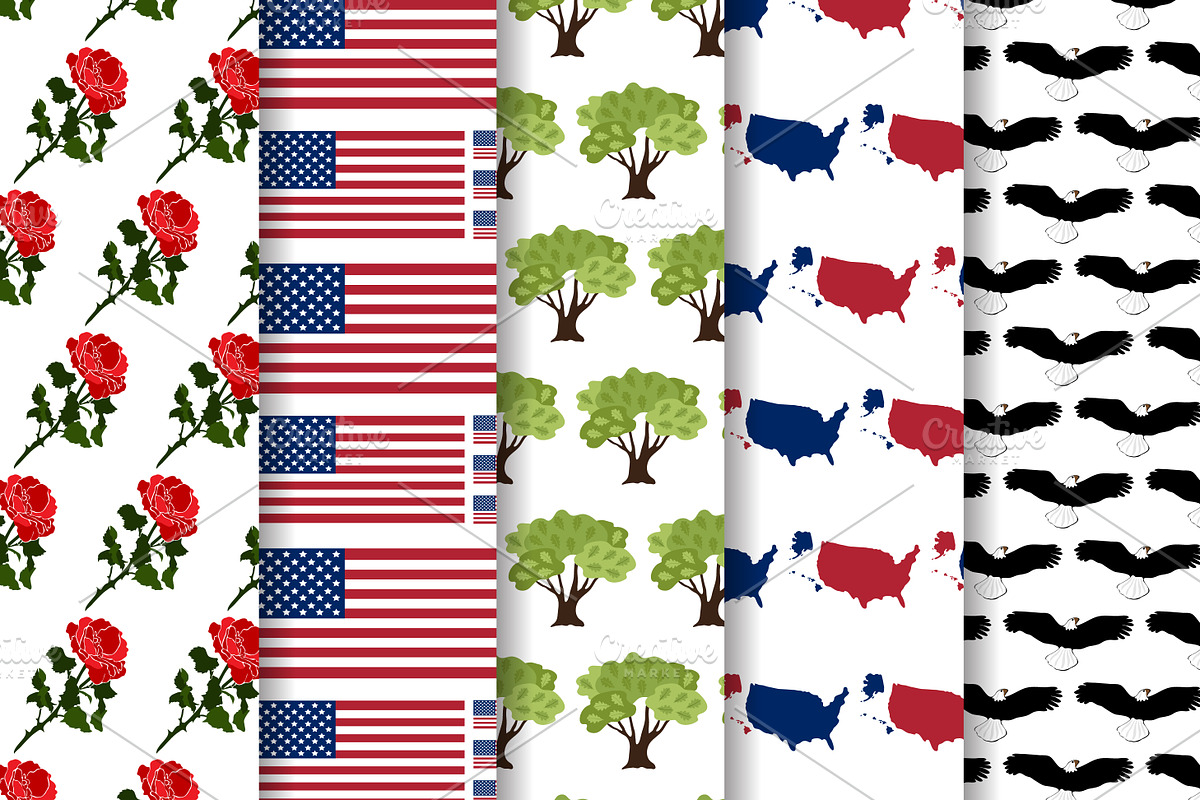 10 American Seamless Patterns Set preview 2