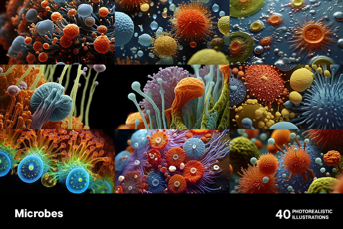 Microbes. 40 images, an Education Illustration by Handmadefont (Photo 5 of 11)