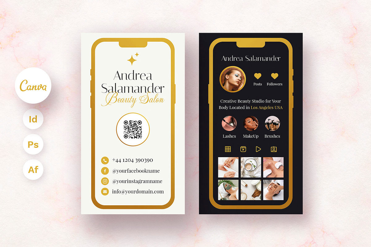 Phone Esthetician Business Card, a Business Card Template by artbart (Photo 1 of 9)
