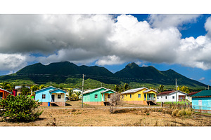 Colorful village houses in Saint, an Architecture Photo by Leonid Andronov