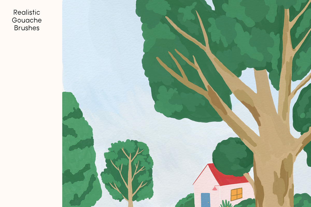 Realistic Gouache Brushes Procreate, a Brush Add-On by tina_draws (Photo 2 of 7)