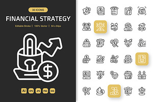 Financial Strategy Icons, an Icon by Spacepixel Creative