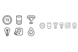 Smart home icons display with, a Technology Illustration by ZinetroN