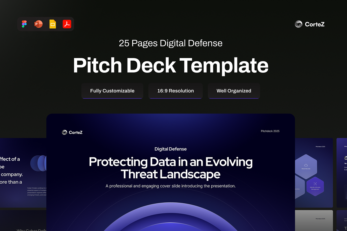 Digital Security Pitch Deck, a Presentation Template by pickolabstudio (Photo 1 of 6)