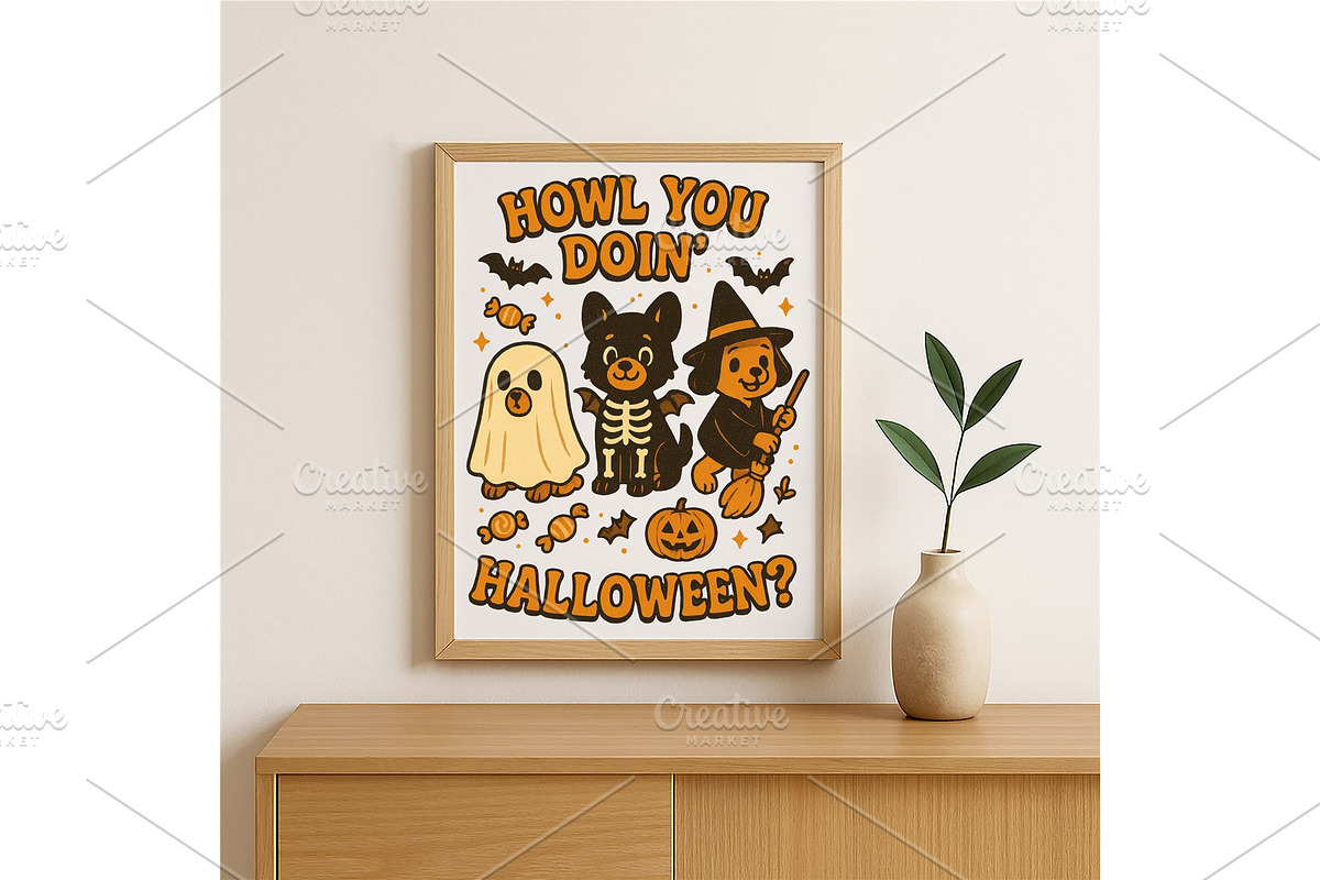 Howl You Doin Halloween Dog Costume, a Background Graphic by LaseredNinja (Photo 2 of 7)