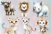 Watercolor Safari Animals Clipart, an Object Graphic by Agnesagraphic (ID 95) (Thumbnail 10 of 12)