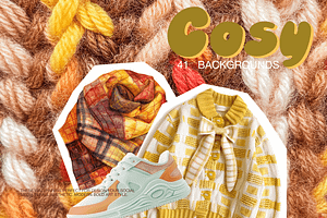 Cosy Autumn-bold Knitting Background