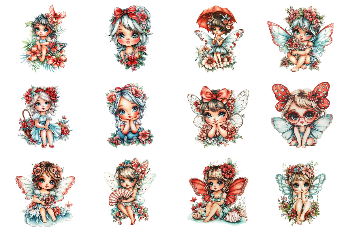 Whimsical Summer Fairy Clipart, a Seasonal Illustration by CitraGraphics (Photo 2 of 6)