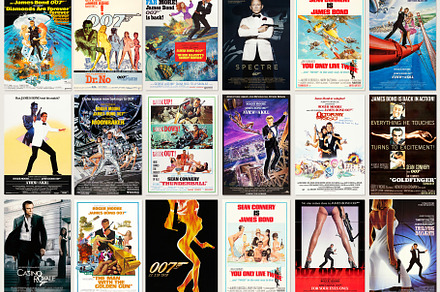 James Bond 007 retro movie posters, an Arts & Entertainment Photo by BOOCYS