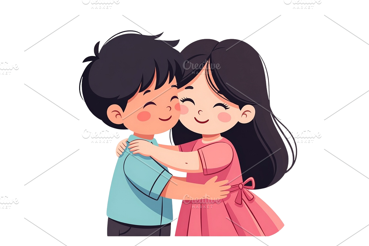 Hugging Couple Romance Clipart, a Seasonal Illustration by Creative design (Photo 4 of 7)