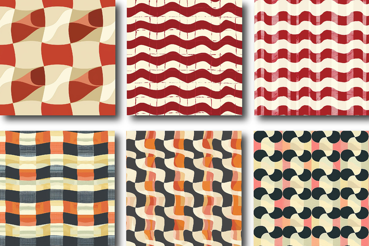 Modern Wavy Checkerboard Patterns, a Pattern Graphic by DreamCafeArt