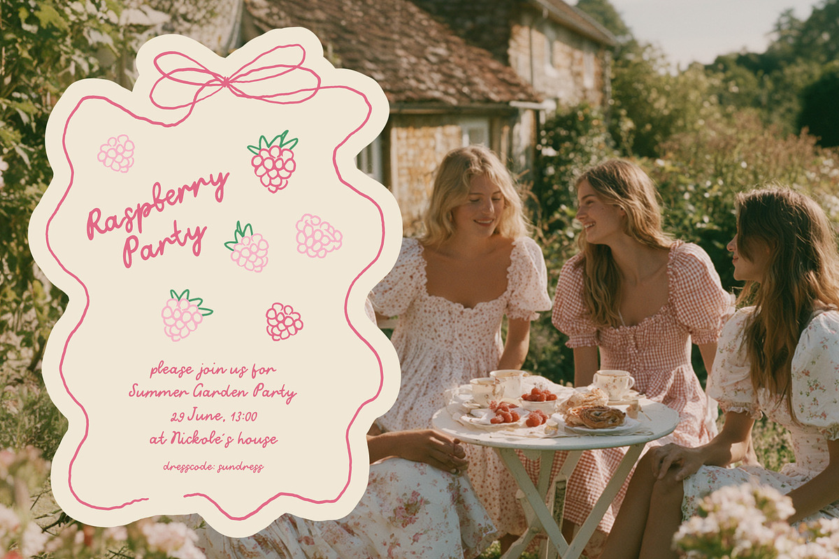 Raspberry beeze - handwritten font, a Handwritten Font by Cute Atelier (Photo 6 of 7)