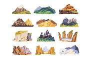Rocky mountain landscapes set, an Object Illustration by PaperTrident (Thumbnail 1 of 13)