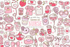 Valentine's Day Nurse SVG PNG, a Healthcare Illustration by Chonnieartwork