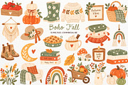Boho Fall Clipart Autumn Harvest PNG, a Seasonal Illustration by SugarCloudStudioArt (Thumbnail 1 of 6)
