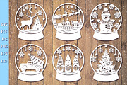 Snow Globe Papercut Bundle SVG, a Graphic by Digital_Craftyfox (Thumbnail 5 of 15)