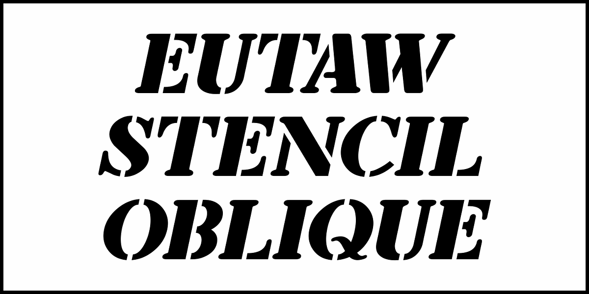 Eutaw Stencil JNL, a Font by Jeff Levine Fonts (Photo 4 of 5)