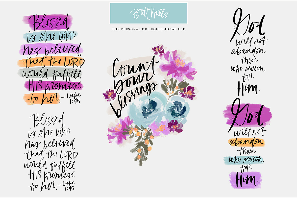 Colorful Acrylic Flower Set, a Decorative Illustration by Britt Mills (Photo 3 of 6)