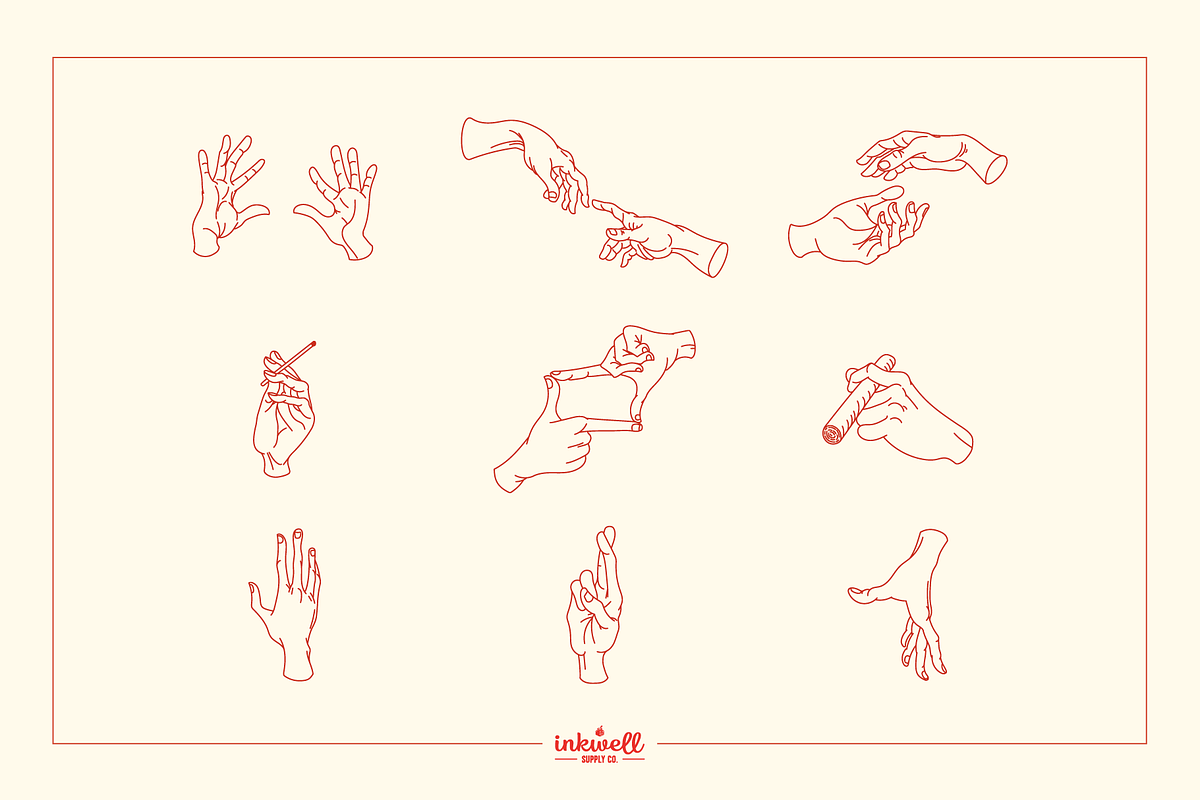 Vector Hand Illustrations Set 2, an Illustration by Inkwell Supply Co (Photo 5 of 27)