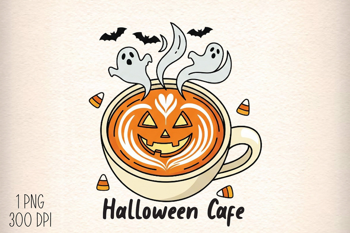 Halloween Cafe PNG, an Illustration by Daily.Designs (Photo 1 of 5)
