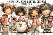 Whimsical Kids Easter Clipart, an Illustration by OK Design (Thumbnail 1 of 6)