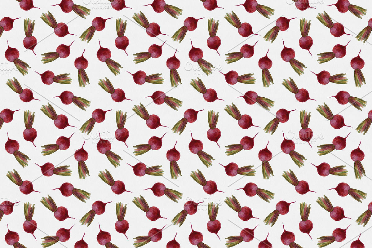 Watercolour Vegetables Collection, a Pattern Graphic by Maria Budarkiewicz (Photo 5 of 11)