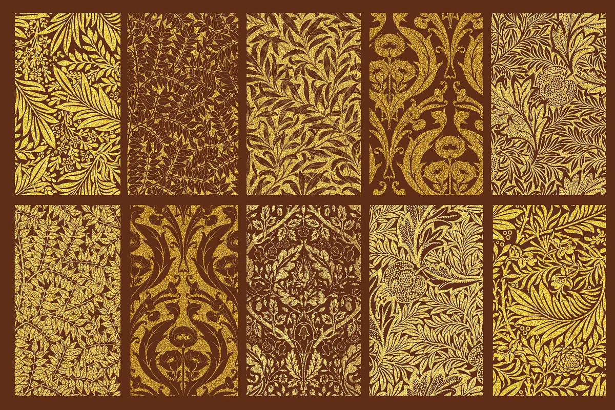 Gold Glitter William Morris Patterns, a Pattern Graphic by ARTOZEN DIGITAL (Photo 19 of 20)