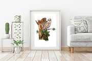 Owls in the forest .Woodland., an Animal Illustration by AkvarelRiver (Thumbnail 5 of 9)