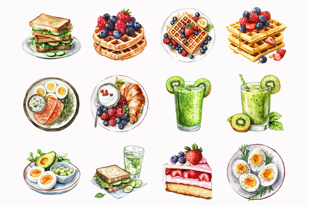 Healthy Food Clipart, an Illustration by Design Market (Photo 3 of 4)