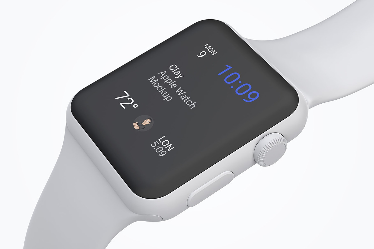 Clay Apple Watch Mockups Pack 01, a Wearable Device Mockup by Mockups by Carlos Viloria (Photo 8 of 25)