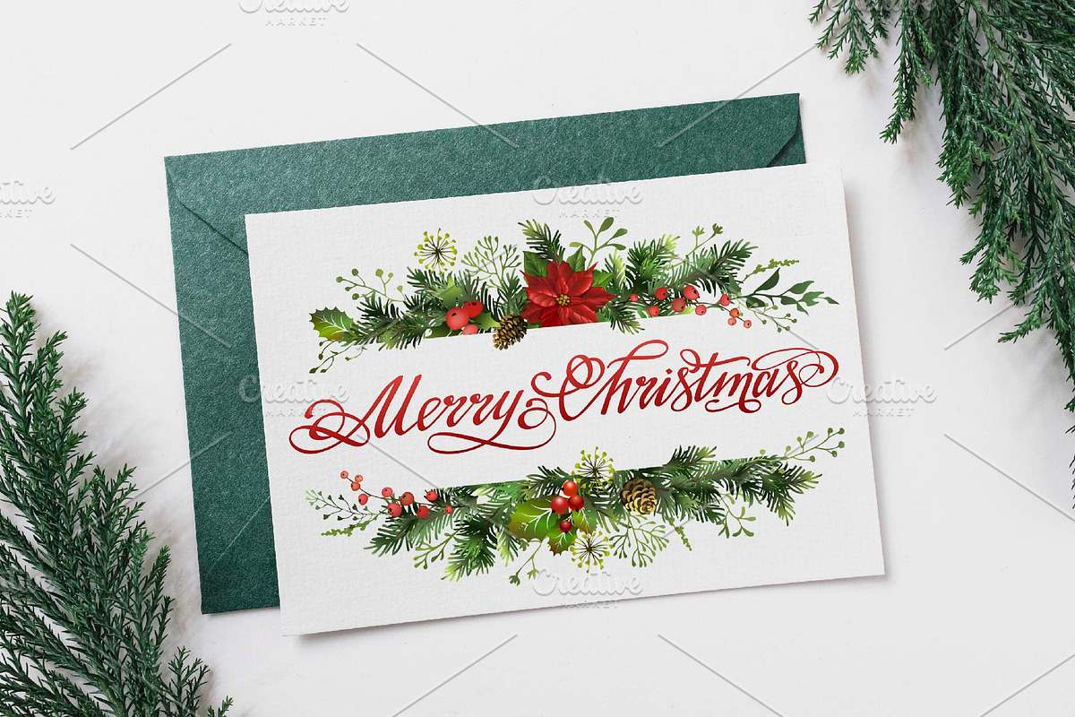 Christmas decorative elements., a Decorative Illustration by VetaDesign (Photo 9 of 11)