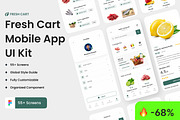 Fresh Cart-Grocery Mobile App UI Kit, an App Template by CreativeUI (Thumbnail 1 of 8)