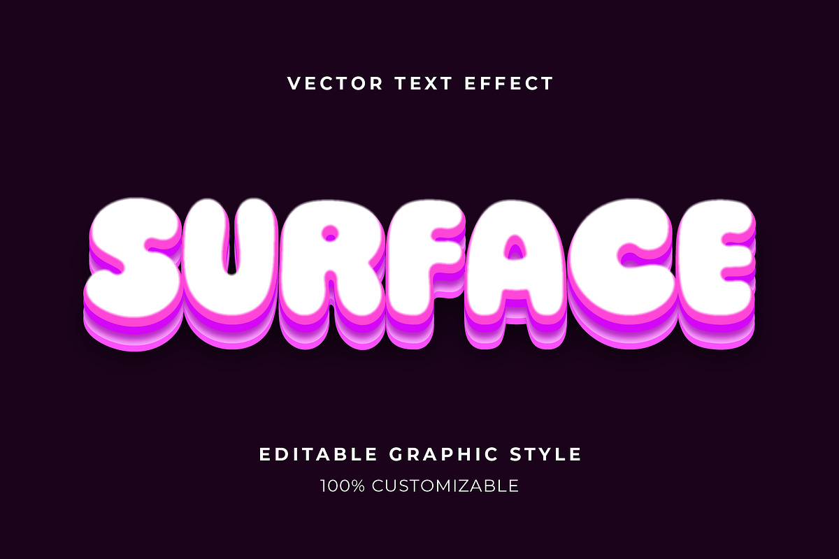 3D Bubble Gradient Text Effect