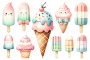 Whimsical Ice Cream Bundle, a Food Illustration by Whimsy Brush Studio (Thumbnail 2 of 9)