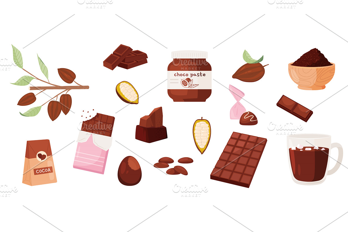 Cocoa products. Choco paste, a Graphic by Valerie Bodnar
