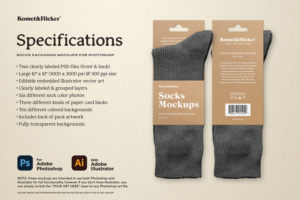 Socks Packaging Mockups, a Shirt Mockup by Komet & Flicker (Photo 9 of 9)