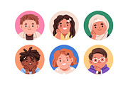Happy, cute kids avatars set, a Person Illustration by Good Studio (Thumbnail 3 of 3)