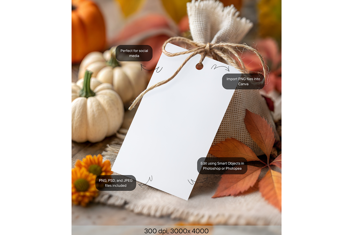 Autumn Favor Tag Mockup PSD, a Product Mockup by MockupWizard (Photo 2 of 5)