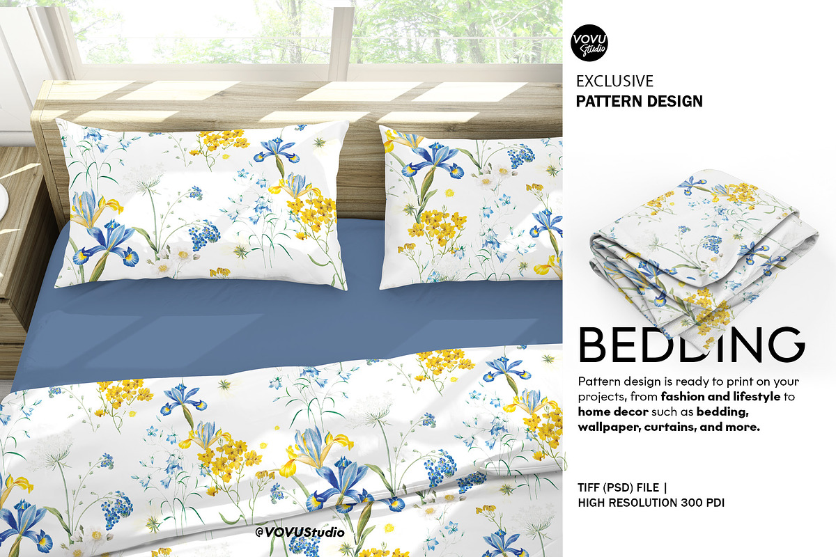 Fresh florals, Pattern print design, a Pattern Graphic by VOVU Studio (Photo 7 of 10)