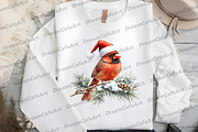 Christmas Birds Sublimation Clipart, an Illustration by DreamCafeArt (Thumbnail 5 of 7)
