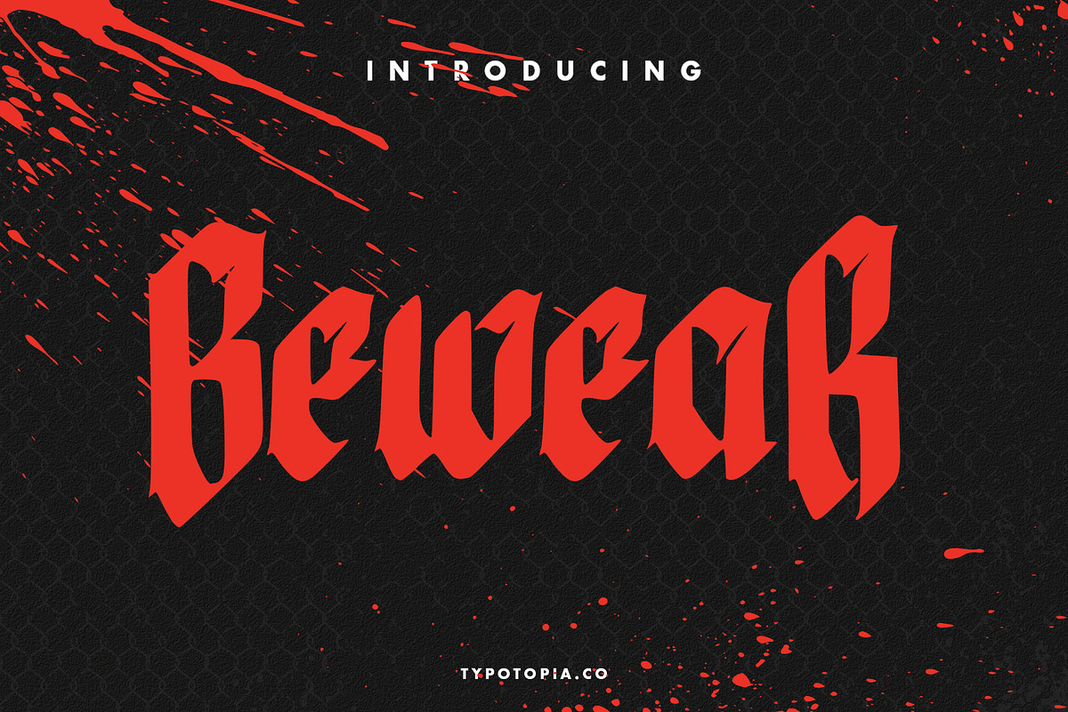 Bewear Creepy Font, a Sans Serif Font by edukka (Photo 1 of 6)