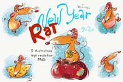 New Year Rat - 5 illustrations, an Illustration by Zooza Art (Thumbnail 1 of 3)